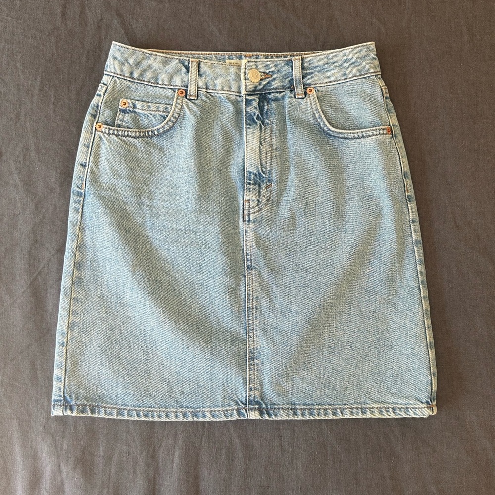 Topshop denim mini skirt 4